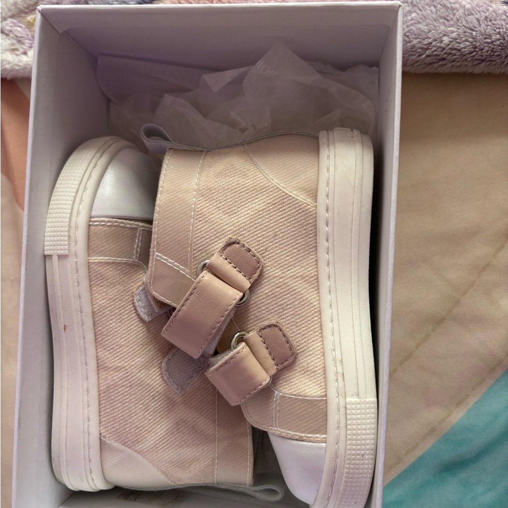 Dior Pink and White Sneakers with Minimalist Design